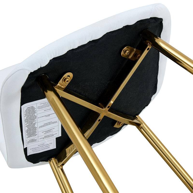 Set of 4 Modern Dining Chairs - Breathable Linen-Cotton Upholstery & Sturdy Integrated Metal Legs