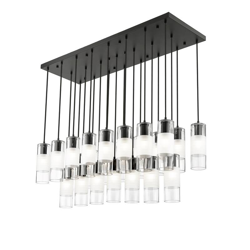 Alton 23 Light Linear Chandelier in Matte Black - Matte Black