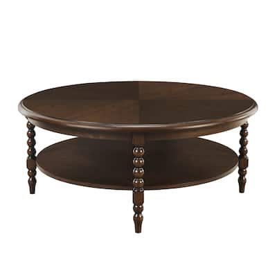 Martha Stewart Philippe Round Coffee Table with Shelf