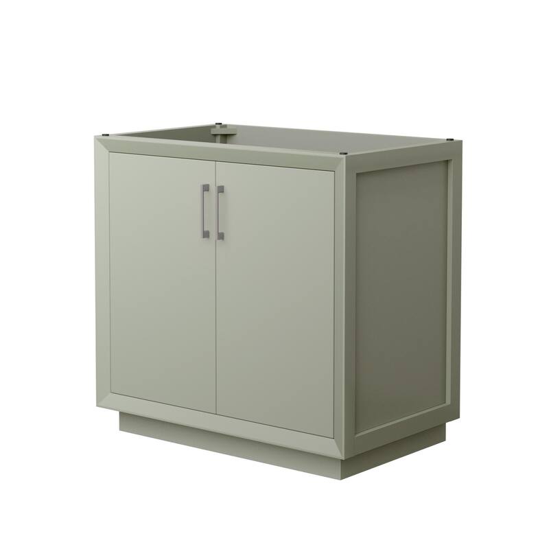 Wyndham Collection WCF414136S-CXSXX-MXX Strada 35" Single Free - Light Green / Brushed Nickel Hardware