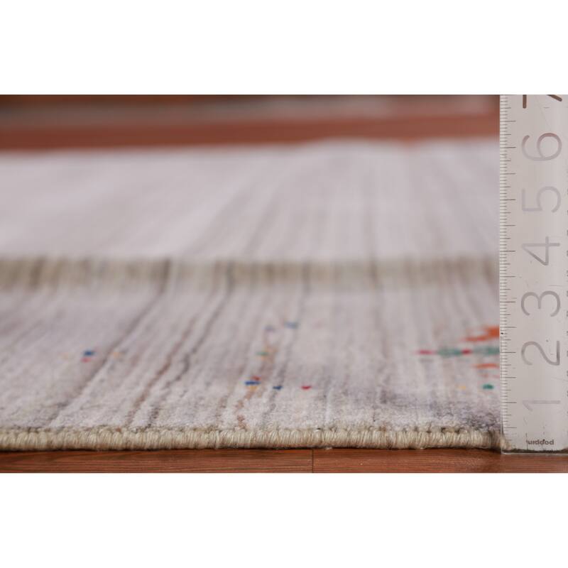 Hand Knotted Oriental 100% Wool Carpet Tribal Tribal Greys & Charcoal Gabbeh Area Rug - 10' 1'' X 8' 2''