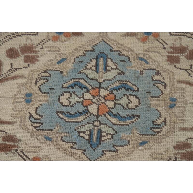 Blue Tabriz Persian Area Rug Handmade Wool Carpet - 9'4" x 12'10"
