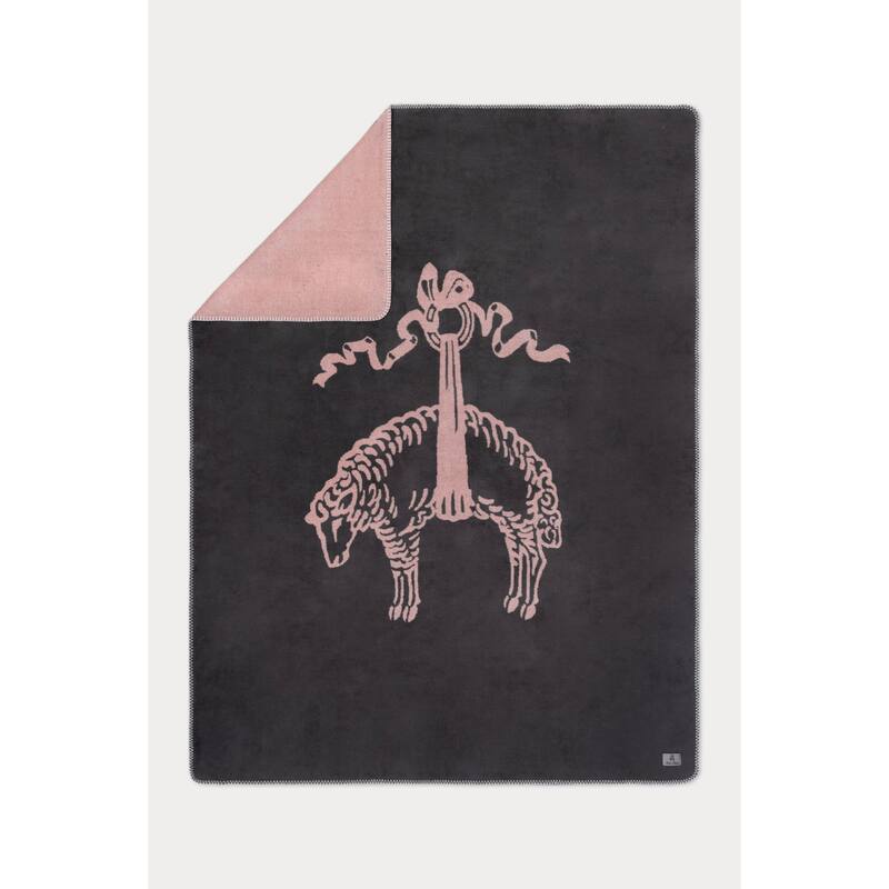 Brooks Brothers Double Faced Lamb Logo Throw