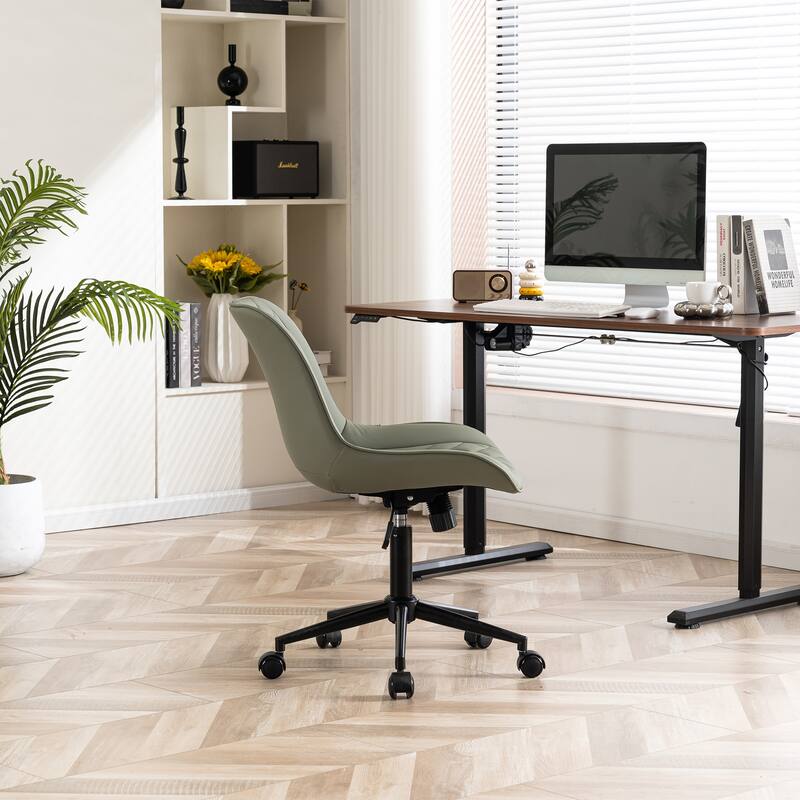 Armless Home Office Desk Chairs with Wheels Rolling Task Chair