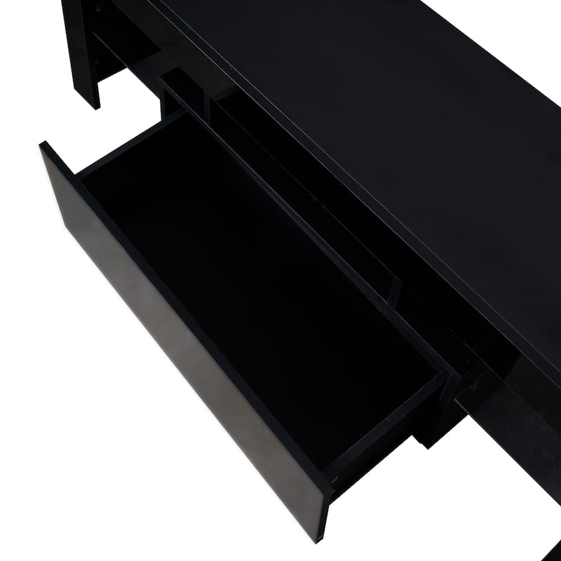 Black 51" Modern TV Stand with RGB LED & Large Drawer for TVs Up to 50"