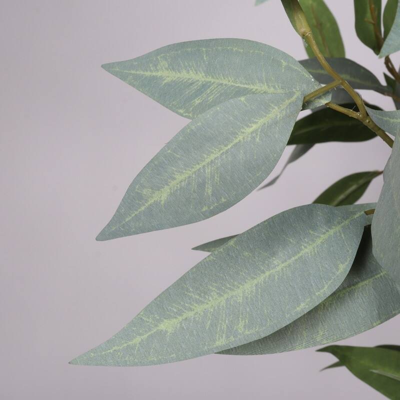 5FT Artificial Eucalyptus Tree in Black Pot - Lifelike Indoor Faux Plant for Home & Office