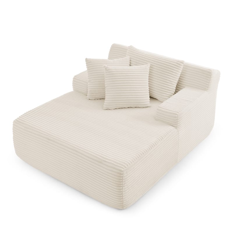 Roomfitters Velvet Lounge Chair No Assembly Required, Fluffy Single Lazy Sofa for Living Room and Bedroom