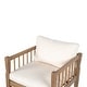 preview thumbnail 36 of 36, Christopher Knight Home Darla 4 Piece Outdoor Sleek Acacia Wood Seating Set with Water-Resistant Cushion