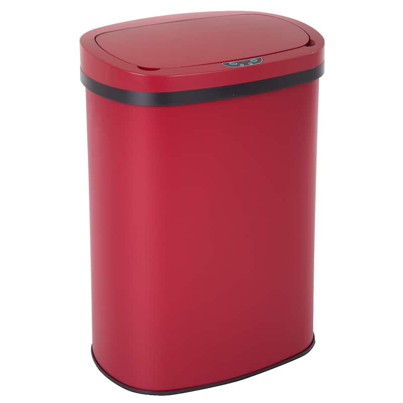 Motion Sensor 13 Gallon 50 Liter Stainless Steel Odorless Slim Trash Can by Furniture of America