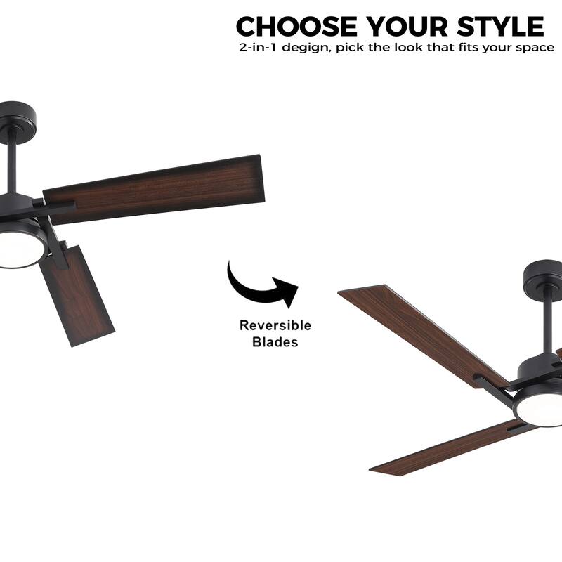 MLiAN 56 In./ 72 In. 4 Plywood Blades Indoor LED Light Ceiling Fan with Remote...