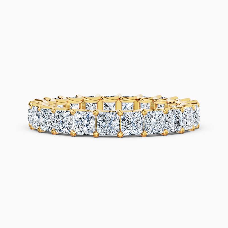 Auriya 14k Gold Princess Lab Grown Diamond Eternity Band 2.60 - 11.25 ct. tw. (F-G, VS) - 3.45 ct. wt. - 4 - Yellow