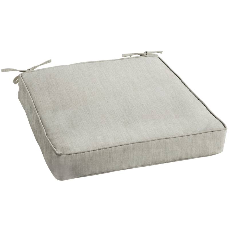 Sorra Home Sunbrella Outdoor Corded Chair Cushion - 19 in W x 19 in D x 3 in H - Canvas Granite