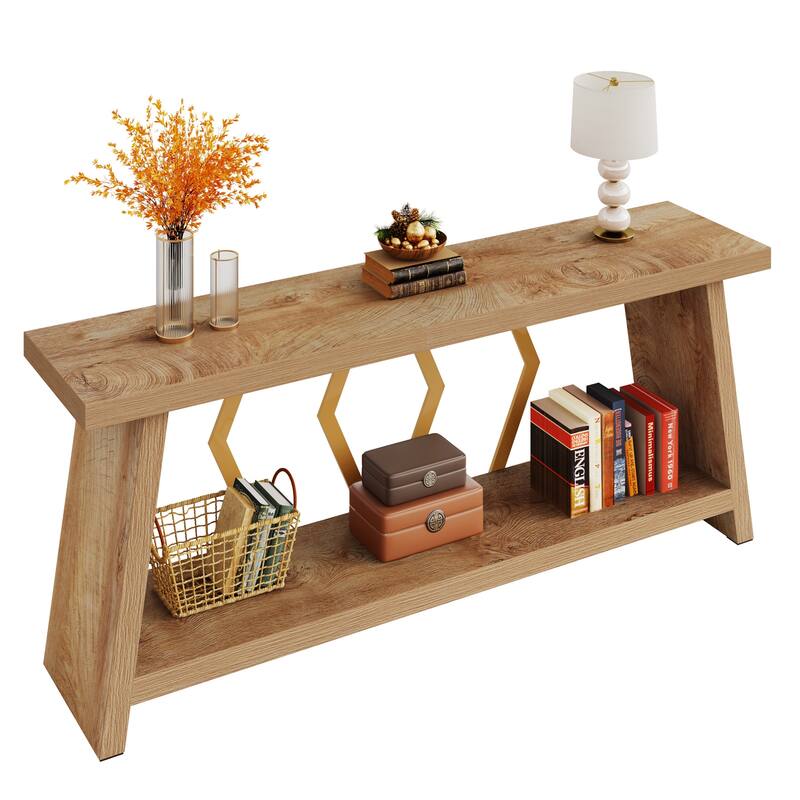 70.86-Inch Console Table, Wood Entryway Table with Storage, Couch Side Foyer Hallway Accent Table for Living Room, Entrance
