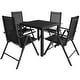 vidaXL 5 Piece Patio Dining Set Aluminium and WPC Black - 31.5