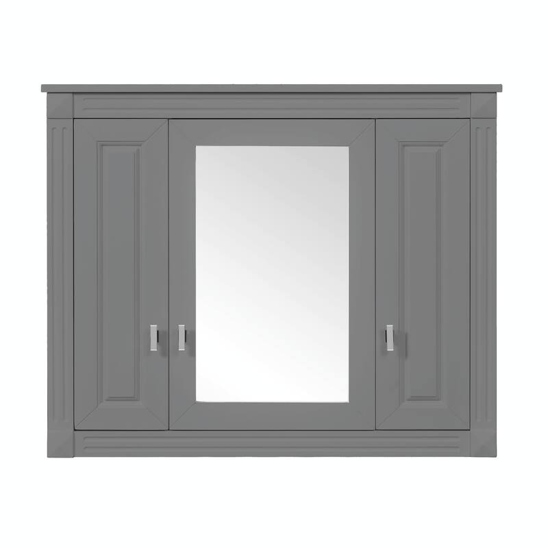 Wall-Mounted Medicine Cabinet with 4 Shelves, Mirrored Door Over-Toilet Storage