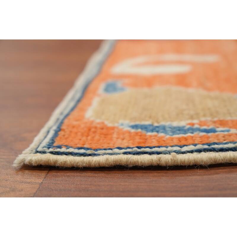 Hand Knotted Oriental 100% Wool Carpet Transitional Floral Beige & Ivories Oushak Area Rug - 9' 11'' X 8' 4''