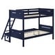 preview thumbnail 20 of 35, Contemporary Twin over Full Bunk Bed with Masculine Style Frame, Angled Ladder, Guardrails and Convertible Design