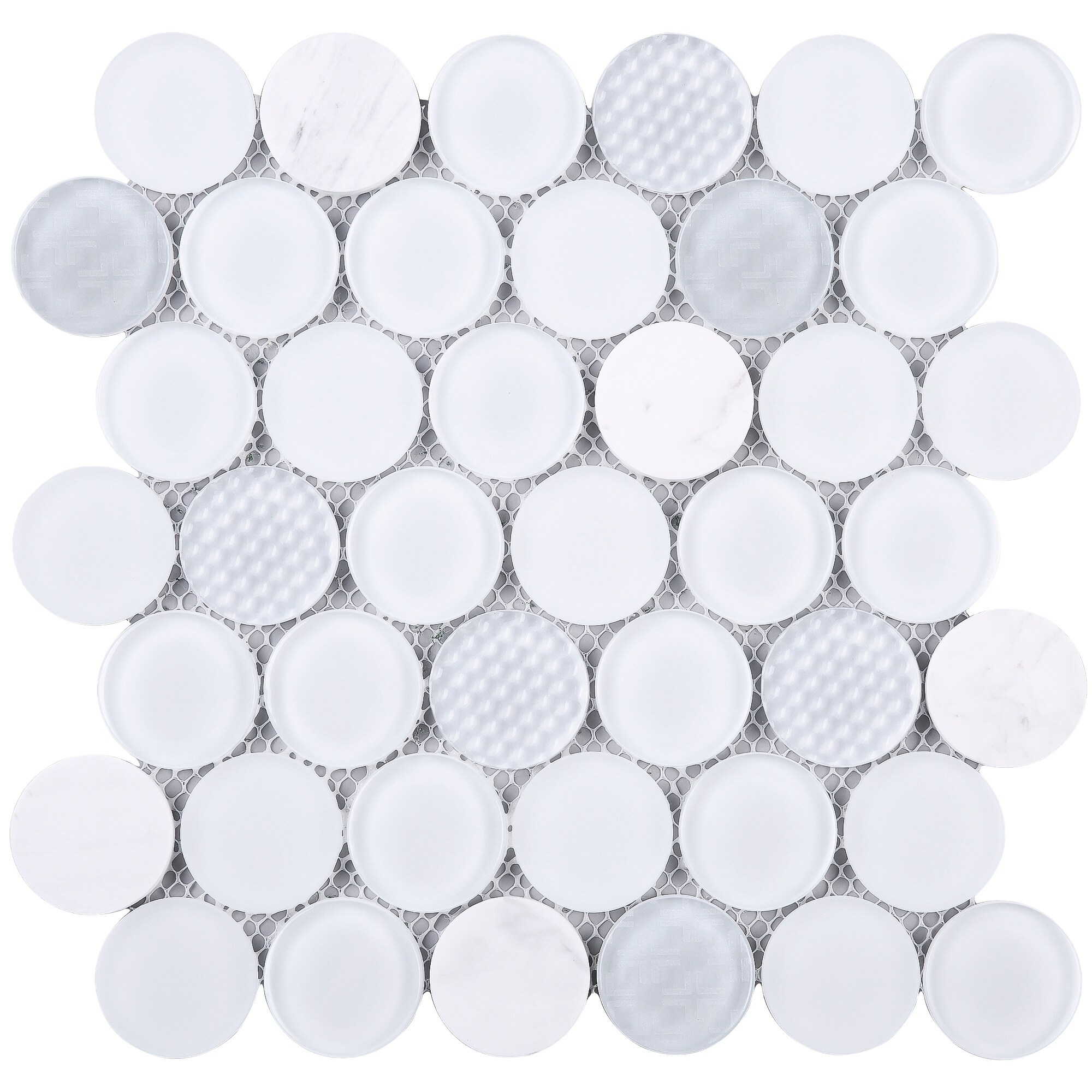 Tilegen Circle 2 X 2 Glass And Stone Mosaic Tile In White Wall Tile 10 Sheets 9sqft Overstock 27973503 Carrara white circle marble tile in offset pattern, free portable network graphics (png) archive. tilegen circle 2 x 2 glass and stone mosaic tile in white wall tile 10 sheets 9sqft