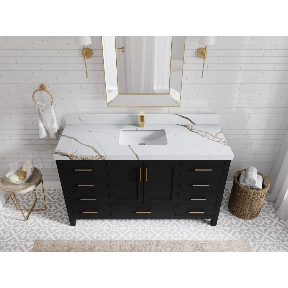 Willow Collections 60 in. W x 22 in. D Malibu Single Sink Bathroom Vanity with Countertop