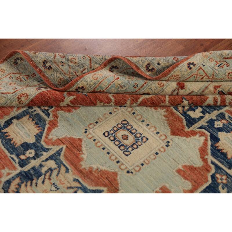 Vegetable Dye Heriz Serapi Oriental Area Rug Handmade Wool Carpet - 7'0"x 10'0"