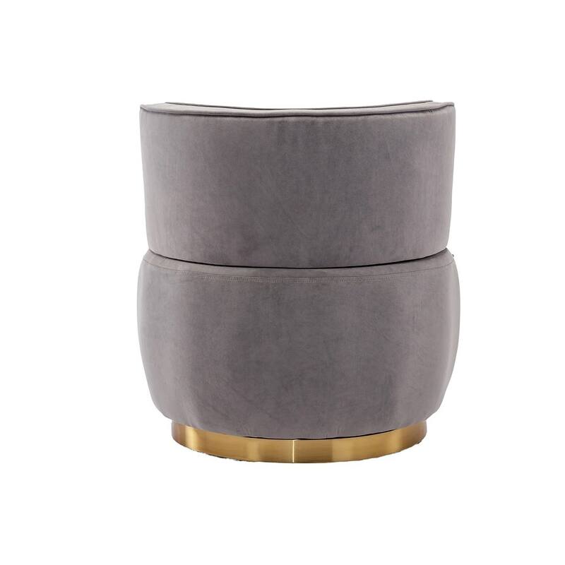 Modern Velvet 360 Degree Swivel Round Armrest Upholstered Accent Chair