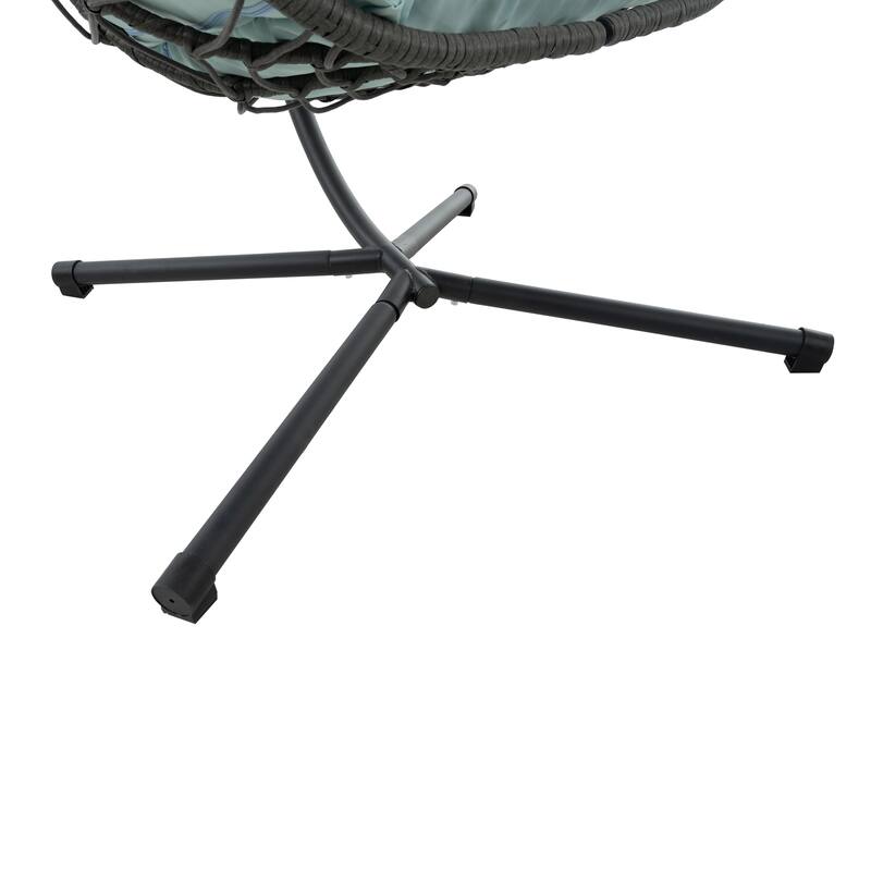 Steel Frame Wicker Egg Chair with Stand