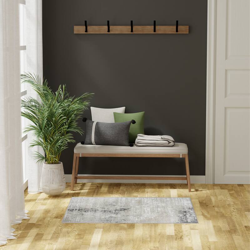 Nourison Dekor Indoor only Abstract Area Rug - Grey/Charcoal - 2' x 4'