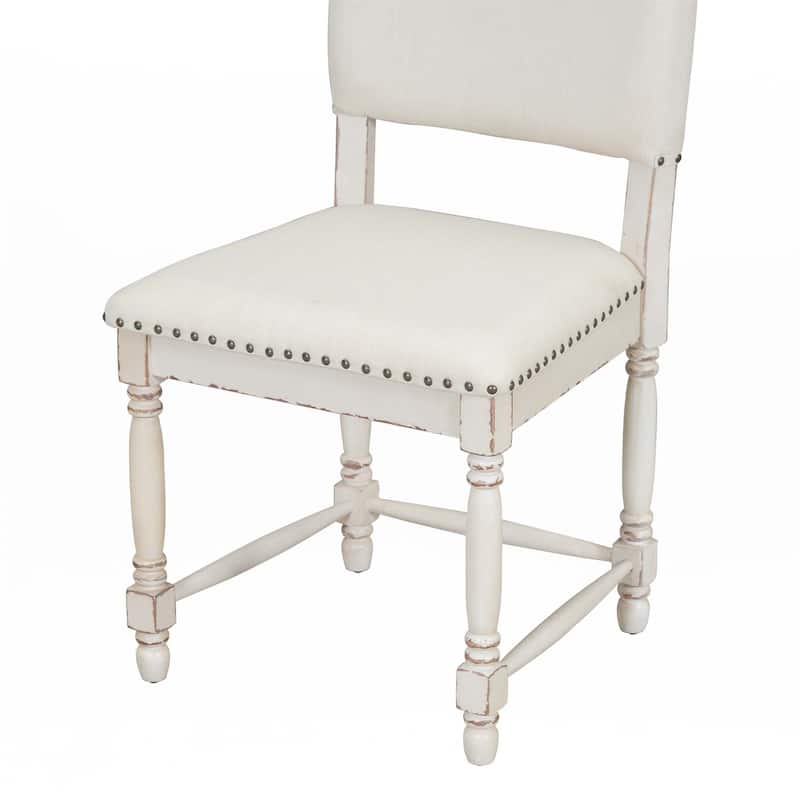 Vintage Traditional 2-Piece Upholstered Dining Chairs with Padded Backs