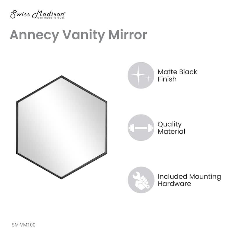 Annecy 39" Vanity Mirror In Phantom Black - 22" x 1" 19.1"