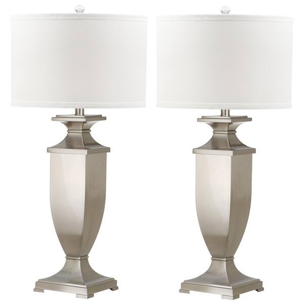 Safavieh Lighting 32 Inch Ambler Nickel Table Lamp Set Of 2 15 X15 X31 5 On Sale Overstock 9527318