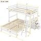 preview thumbnail 7 of 10, White L-shaped Twin over Full with 3 Drawers Desk Convertible to 2 Bed