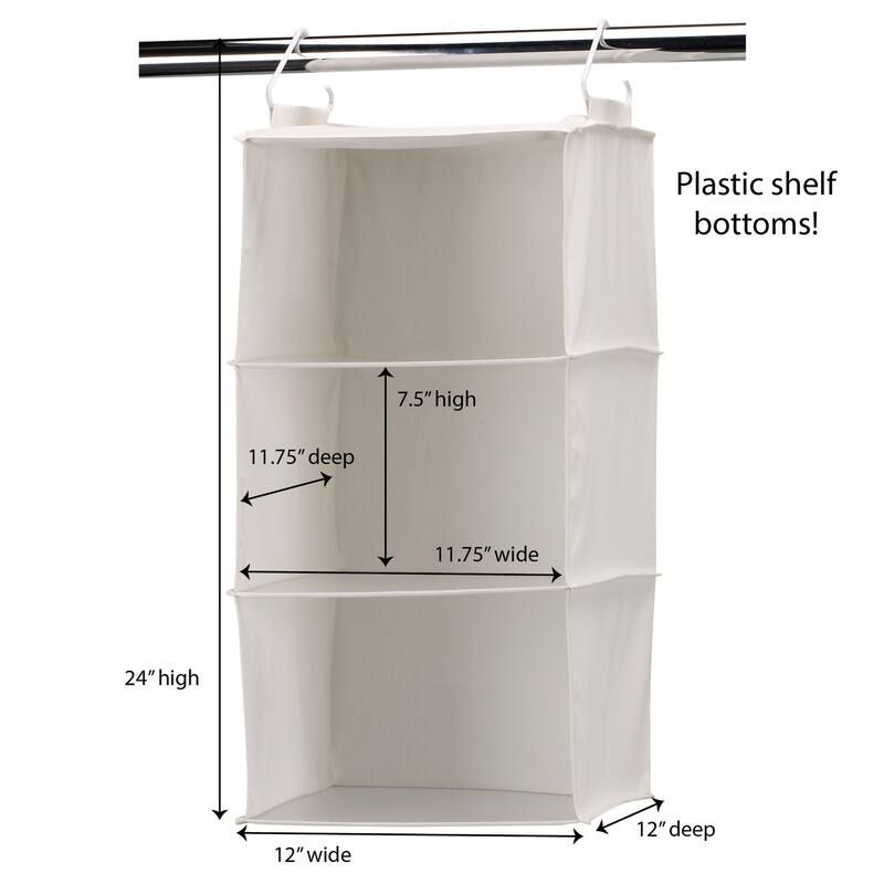 Household Essentials 3-Shelf Hanging Closet Organizer