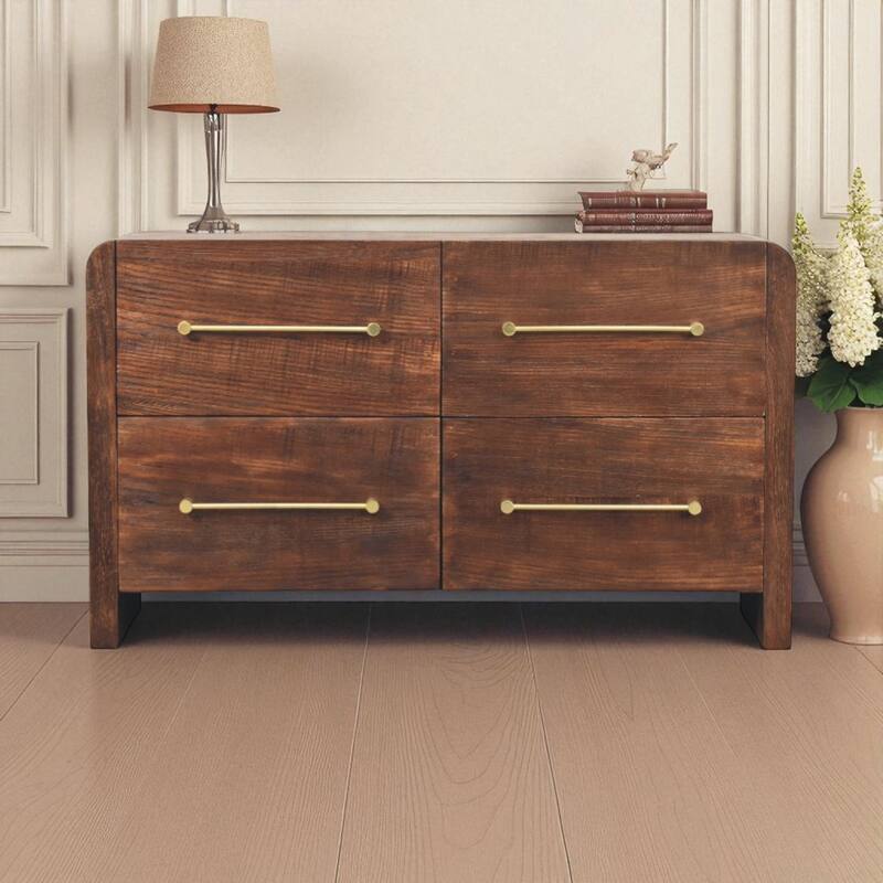 Artisan Furniture Solid Wood Copenhagen 4-Drawer Chest in Smoked Oak - Brown