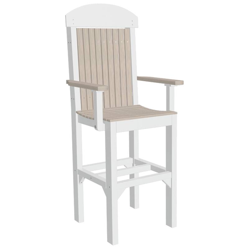 Set of 4 Poly Lumber Classic Dining Chairs - Arm Chair - Birch Woodgrain & White - Extra Tall