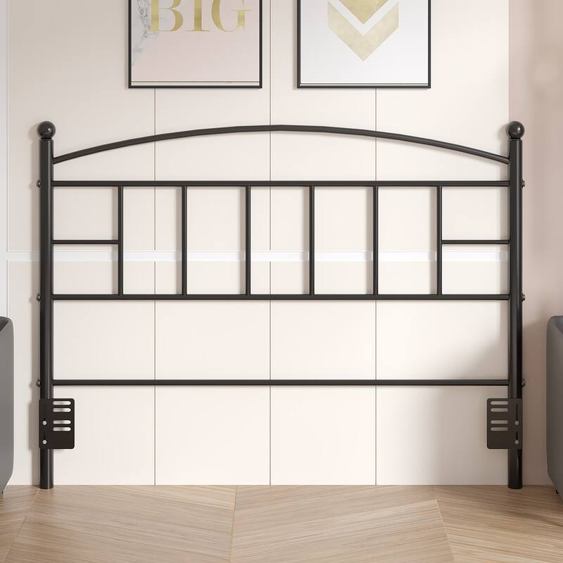 Javlergo Full/Queen/King Size Victorian Style Black Metal Headboard Heavy Duty Steel Curved Headboard Only for Bedroom