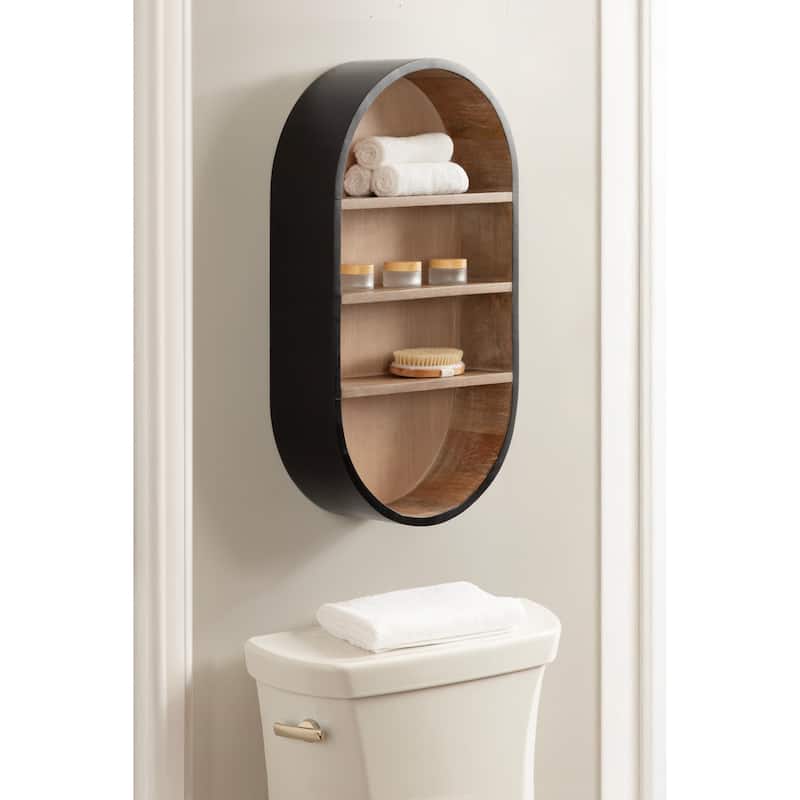 Kate and Laurel Hutton Wood Capsule Wall Shelf