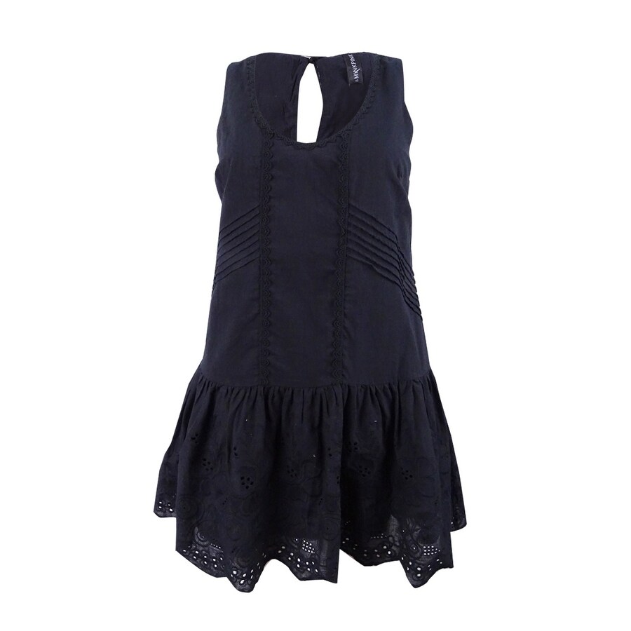 black tiered mini dress