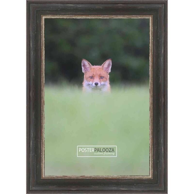 8.5x11 Contemporary Black Complete Wood Picture or Document Frame with UV Acrylic, Foam Board Backing, & Hardware - Black