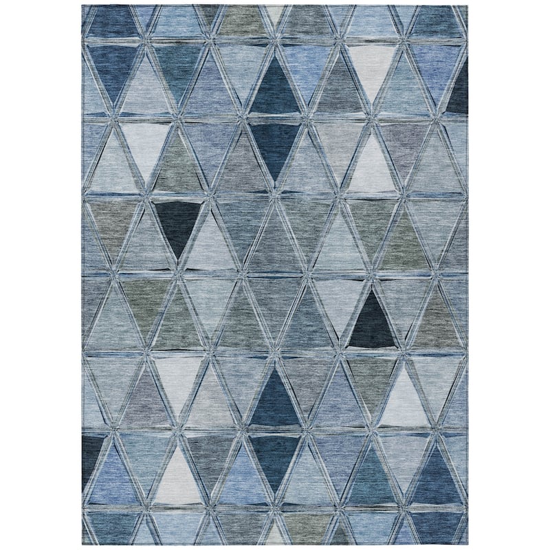 HomeRoots Geometric Transitional Rectangle Outdoor Rug