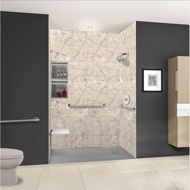 Transolid FZS7236 70-7/8" x 35-1/2" Rectangular Shower Base with Left,