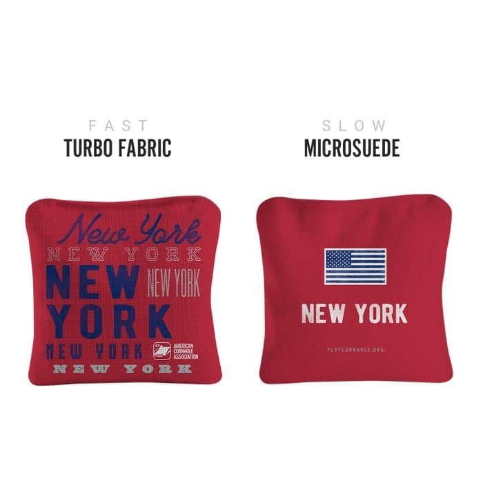 New York Football Red Dual Sided Cornhole Bags