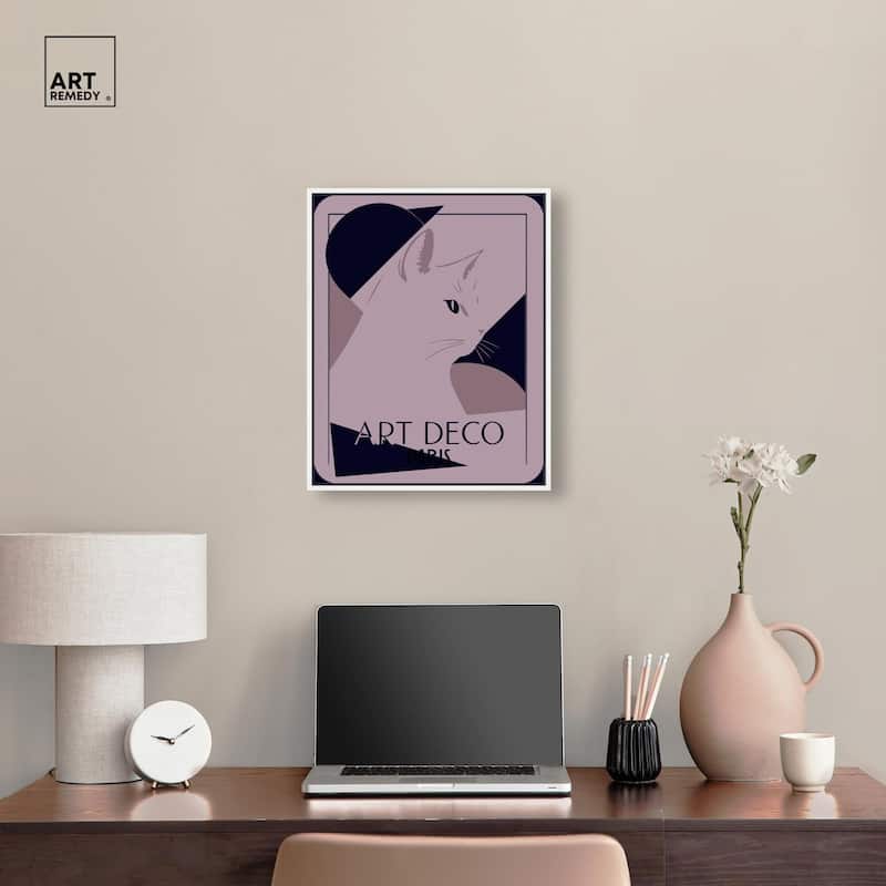 Cat Deco Canvas by Art Remedy