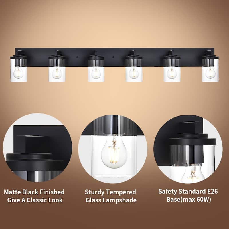 Farmhouse Vanity Lights with Clear Glass Shade