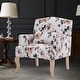 preview thumbnail 9 of 36, EROMMY Floral Accent Chair for Living Room, Upholstered Wingback Armchair with Pillow. Violet Floral.
