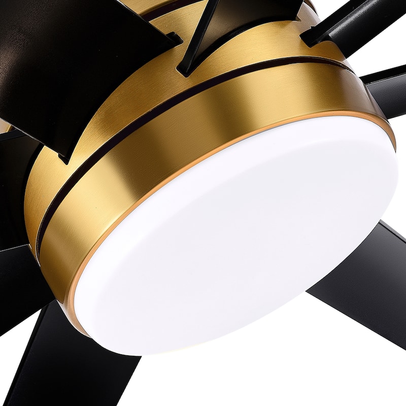 65 Inch Gold Morden Ceiling Fan with Light Remote(8-Blade)