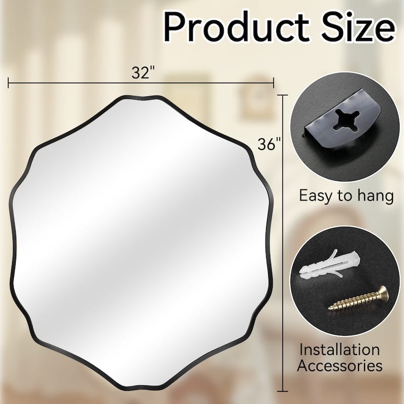 Unique Aluminum Alloy Framed Scallop Wall Mirror with Artistic Design