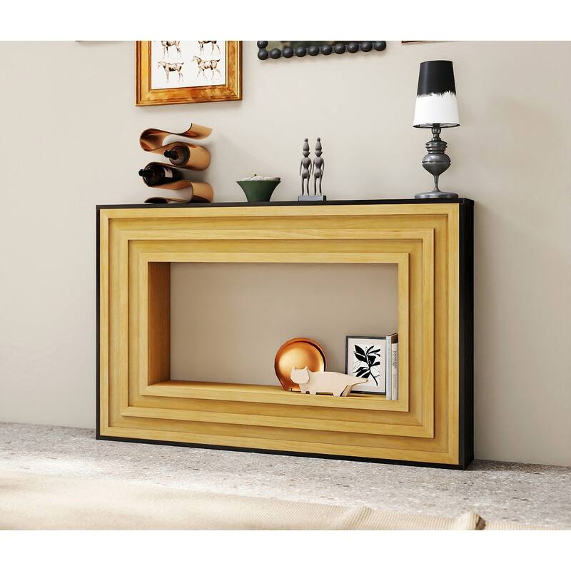 Modern Console Table, 57.24-Inch Wood Entryway Table with Storage, Narrow Long Sofa Table Behind Couch Table for Foyer, Hallway