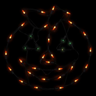 14" Jack-O-Lantern Halloween Double Sided Window Silhouette Decor