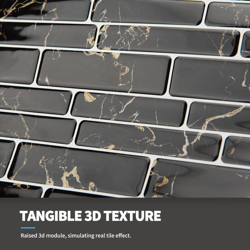 Art3d 12"x12" Vinyl Peel and Stick Backsplash Tile (10-Pack) Marble blue&Gray