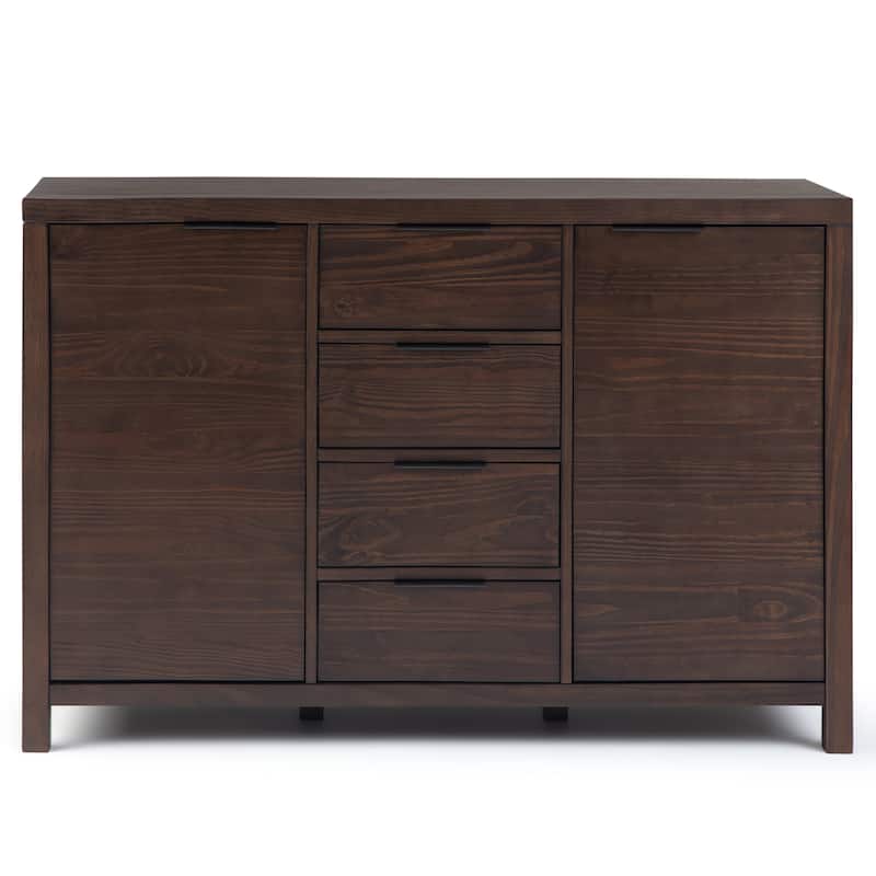 WYNDENHALL Fabian SOLID WOOD 54 inch Wide Contemporary Sideboard Buffet - 18" D x 54" W x 36" H